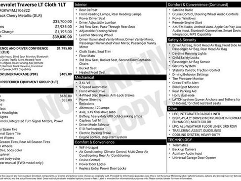 Used 2021 Chevrolet Traverse LT FWD image 31