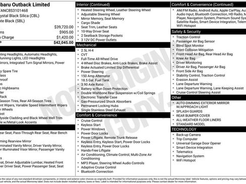 Used 2025 Subaru Outback Limited image 40