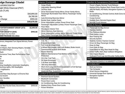 Used 2016 Dodge Durango Citadel w/ Premium Entertainment Group AWD/4WD image 7