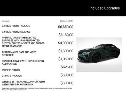New 2026 Cadillac CT4 V Blackwing w/ Carbon Fiber 1 Package image 3