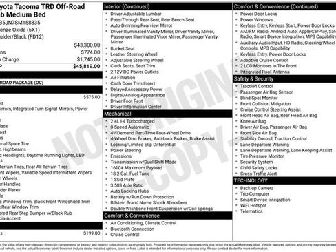 Certified 2025 Toyota Tacoma TRD Off-Road AWD/4WD image 7