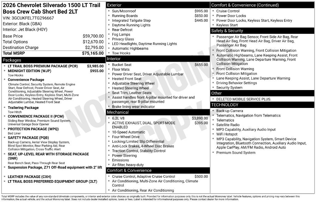 Used 2026 Chevrolet Silverado 1500 LT Trail Boss w/ LT Trail Boss Premium Package AWD/4WD image 13