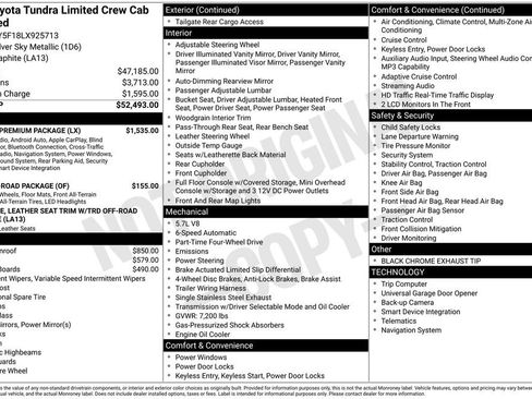 Used 2020 Toyota Tundra Limited w/ Limited Premium Package AWD/4WD image 36