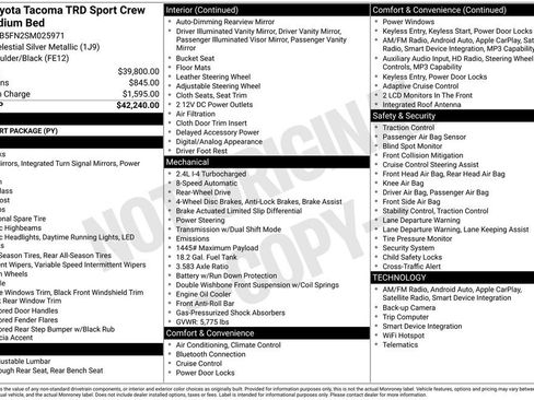Certified 2025 Toyota Tacoma TRD Sport RWD image 29