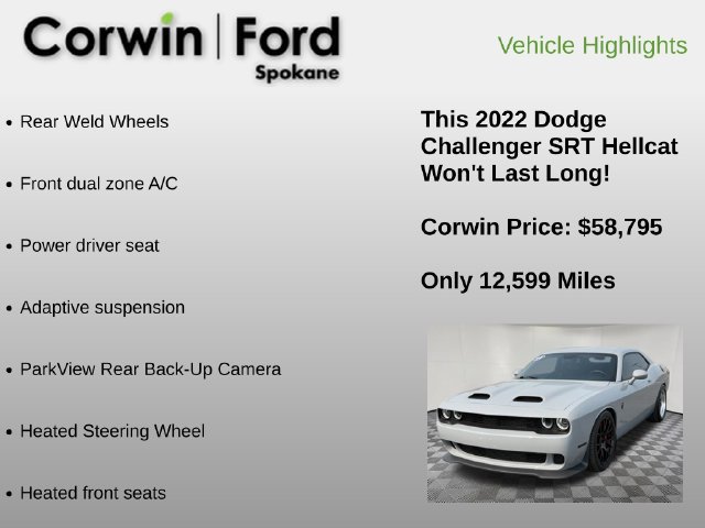 Used 2022 Dodge Challenger SRT Hellcat w/ Plus Package RWD image 6