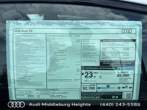 New 2026 Audi S5 Premium Plus AWD/4WD image 47