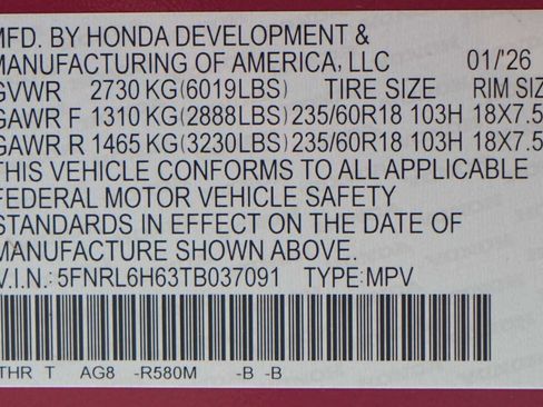 New 2026 Honda Odyssey EX-L image 21