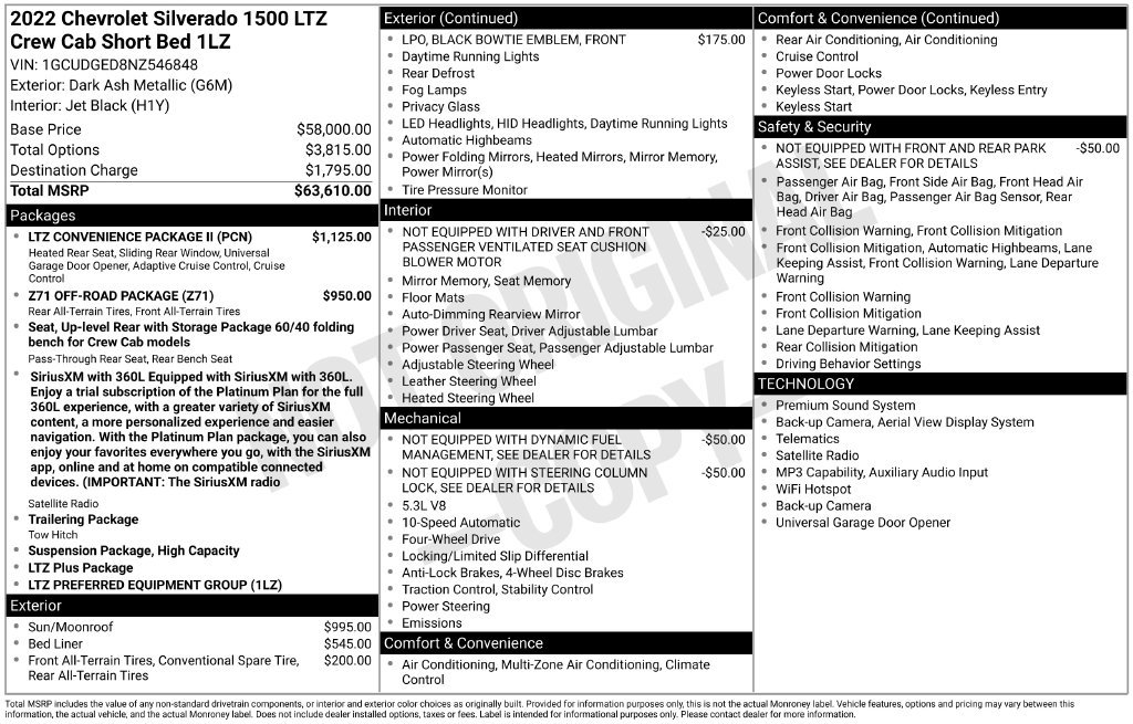 Used 2022 Chevrolet Silverado 1500 LTZ w/ LTZ Convenience Package II AWD/4WD image 55