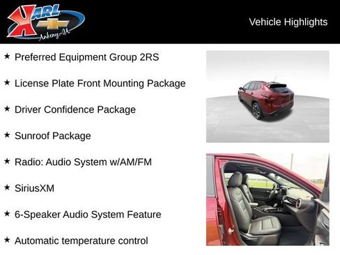 Used 2024 Chevrolet Trax RS w/ Sunroof Package FWD image 2