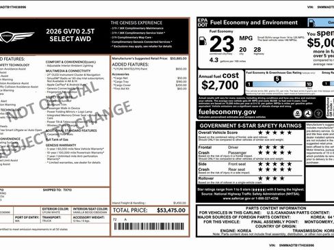 Certified 2026 Genesis GV70 2.5T Select image 3