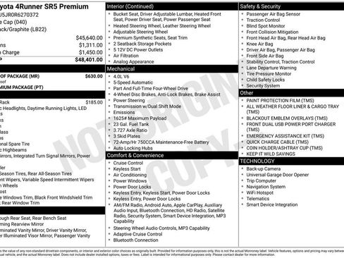 Used 2024 Toyota 4Runner SR5 Premium w/ Moonroof Package AWD/4WD image 3