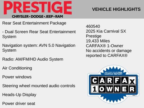 Used 2025 Kia Carnival SX Prestige FWD image 2