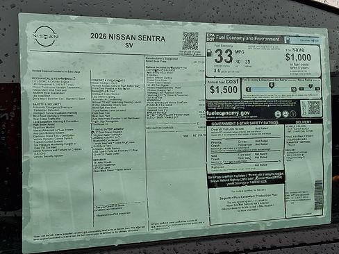 New 2026 Nissan Sentra SV w/ SV Convenience Package FWD image 21