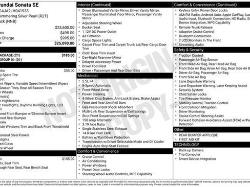 Used 2020 Hyundai Sonata SE w/ Cargo Package FWD image 32