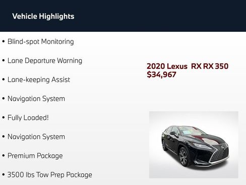Used 2020 Lexus RX 350 FWD w/ Premium Package image 4