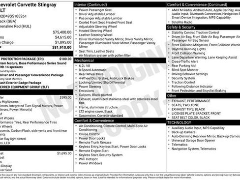 Used 2025 Chevrolet Corvette Stingray Preferred Cpe w/ Battery Protection Package RWD image 6
