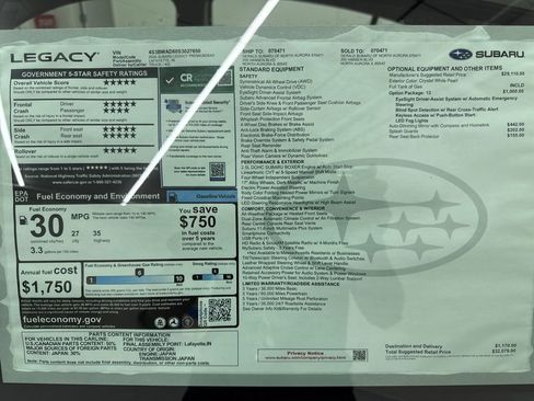 New 2025 Subaru Legacy Premium image 24