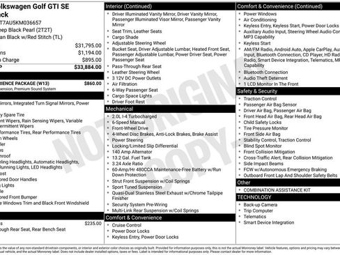 Used 2019 Volkswagen GTI SE w/ SE Experience Package image 2