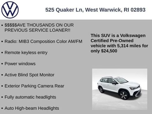 Certified 2025 Volkswagen Taos S image 7