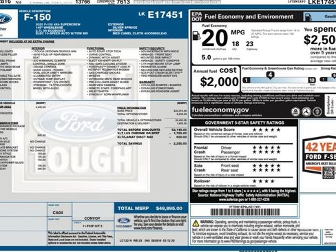 Used 2020 Ford F150 XLT w/ Equipment Group 302A Luxury AWD/4WD image 20