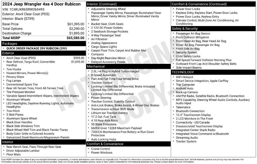 Used 2024 Jeep Wrangler Unlimited Rubicon 4xe AWD/4WD image 12