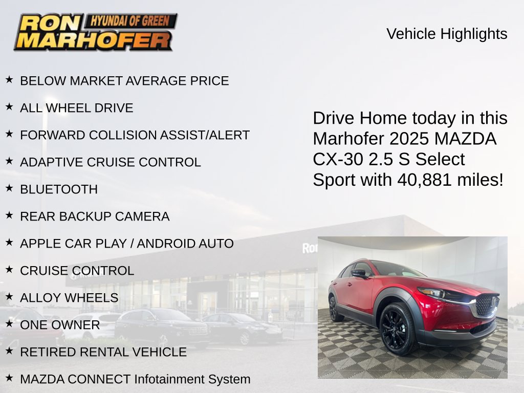 Used 2025 MAZDA CX-30 AWD 2.5 S w/ Select Sport Pkg image 14
