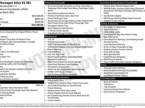 Used 2018 Volkswagen Atlas SEL image 33