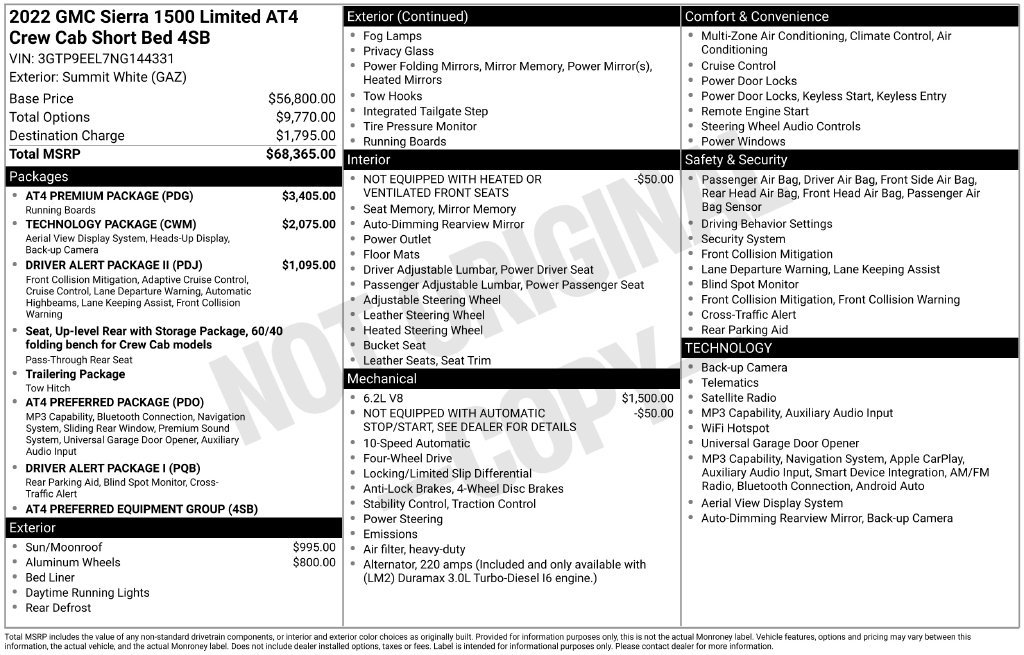 Used 2022 GMC Sierra 1500 AT4 w/ AT4 Premium Package AWD/4WD image 1