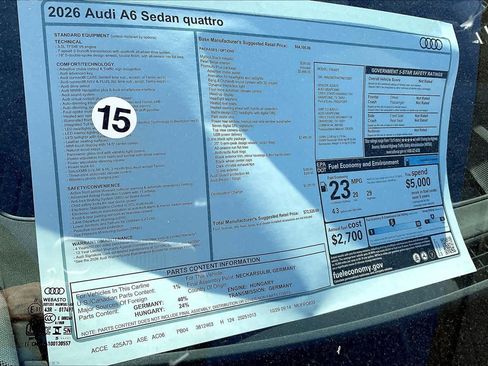 New 2026 Audi A6 Premium Plus w/ Premium Plus Package image 17