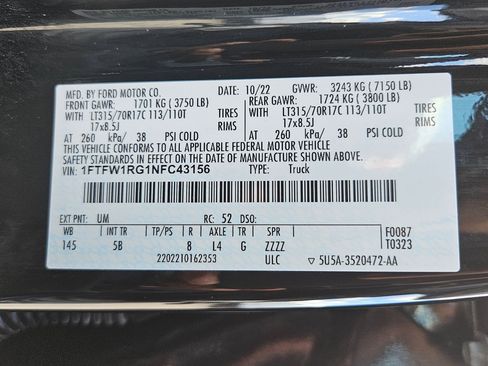 Used 2022 Ford F150 Raptor w/ Equipment Group 801A High image 33