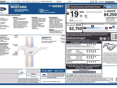 New 2025 Ford Mustang GT Premium w/ GT Performance Package RWD image 3