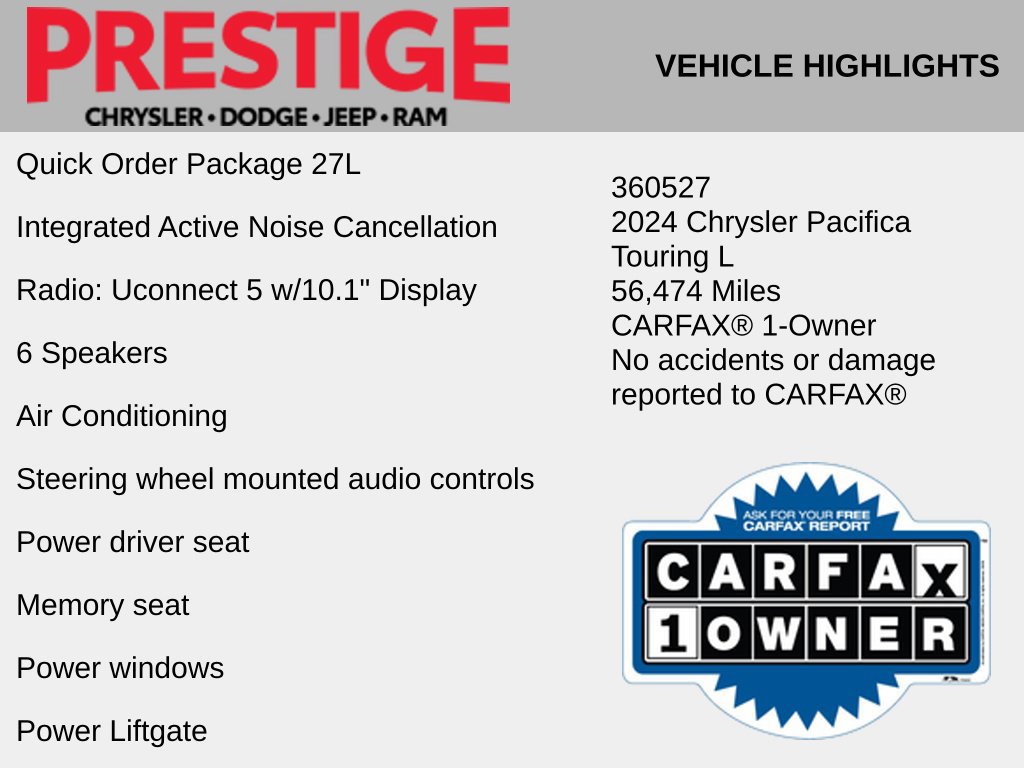 Used 2024 Chrysler Pacifica Touring-L FWD image 2
