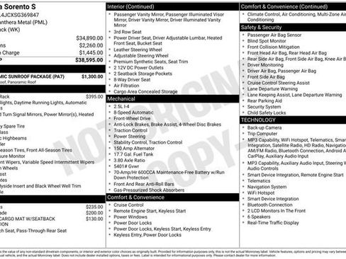 Used 2025 Kia Sorento S w/ Panoramic Sunroof Package FWD image 53