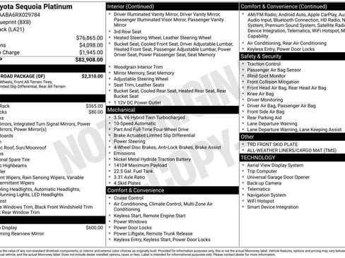Used 2024 Toyota Sequoia Platinum w/ TRD Off-Road Package AWD/4WD image 35