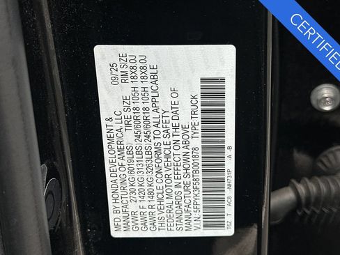 Certified 2026 Honda Ridgeline RTL image 33
