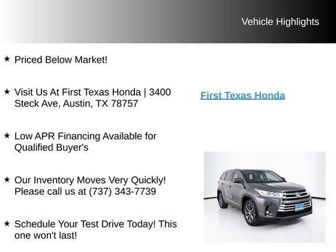 Used 2018 Toyota Highlander XLE AWD/4WD image 9