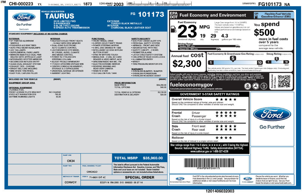 Used 2015 Ford Taurus Limited FWD image 37