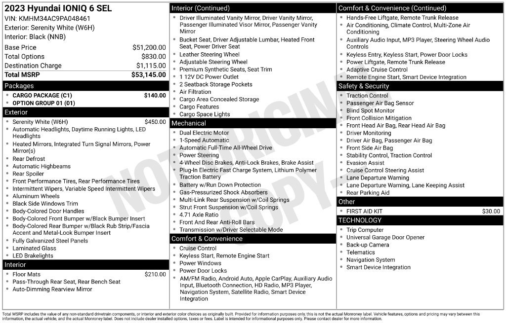 New 2023 Hyundai Ioniq 6 SEL w/ Cargo Package AWD/4WD image 2