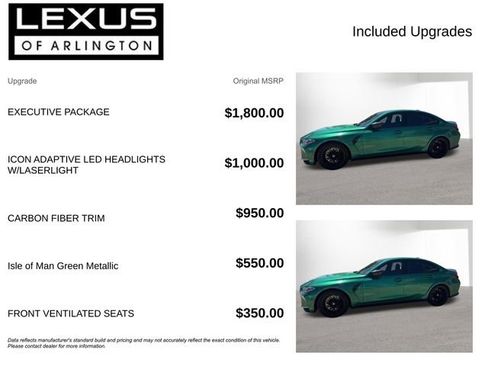 Used 2022 BMW M3 Competition w/ Executive Package AWD/4WD image 4