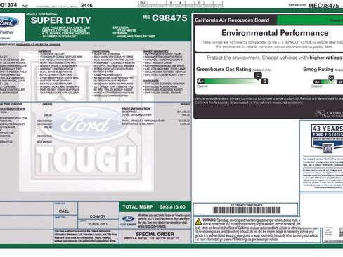 Used 2021 Ford F450 Limited w/ FX4 Off-Road Package AWD/4WD image 7