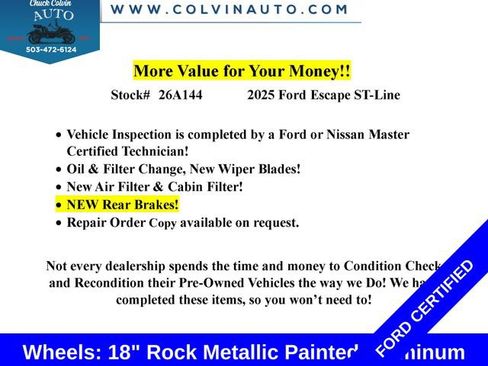 Certified 2025 Ford Escape ST-Line Select AWD/4WD image 2
