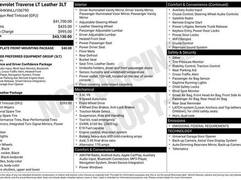 Used 2018 Chevrolet Traverse LT image 2