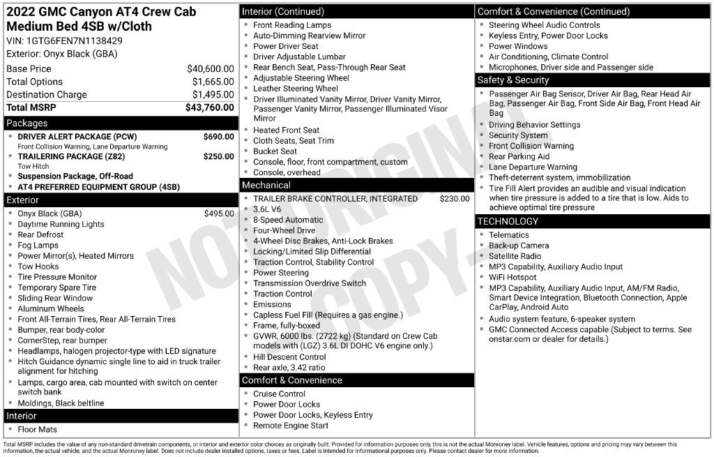 Used 2022 GMC Canyon AT4 w/ Driver Alert Package AWD/4WD image 11