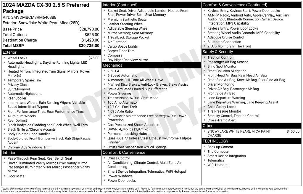 Certified 2024 MAZDA CX-30 AWD 2.5 S w/ Preferred Package image 11