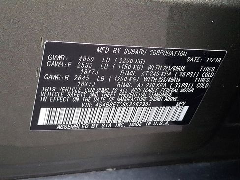 Used 2019 Subaru Outback 3.6R Touring image 30