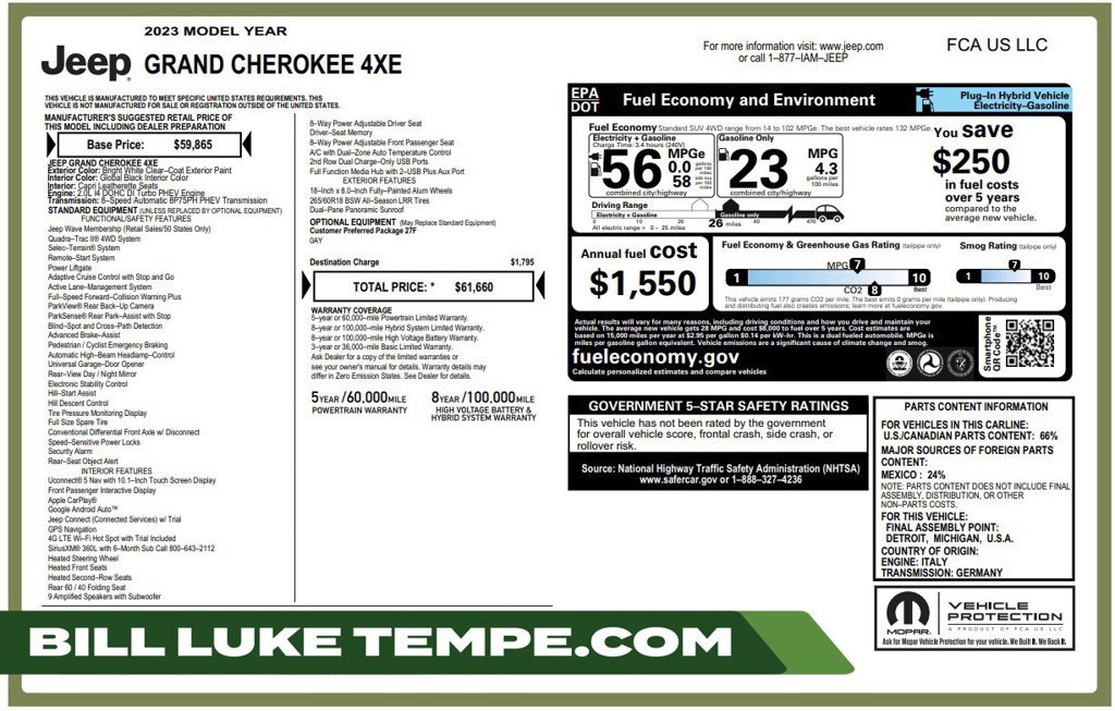 Used 2023 Jeep Grand Cherokee 4WD 4xe image 1