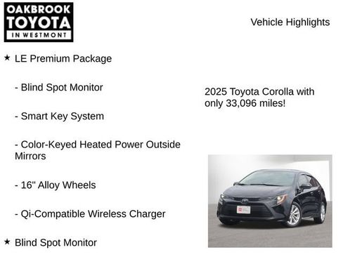 Certified 2025 Toyota Corolla LE w/ LE Premium Package FWD image 5