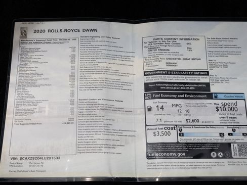 Used 2020 Rolls-Royce Dawn RWD image 28