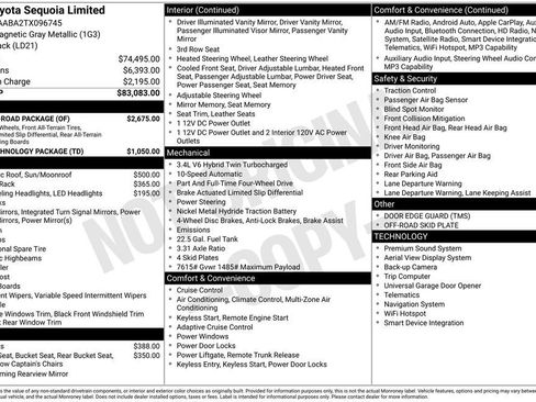 New 2026 Toyota Sequoia Limited w/ TRD Off-Road Package AWD/4WD image 7
