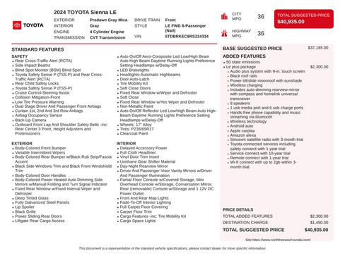 Used 2024 Toyota Sienna LE w/ LE Plus Package FWD image 3